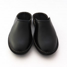 صندل چرم طبیعی مردانه مدل کیاشا مشکی kiasha