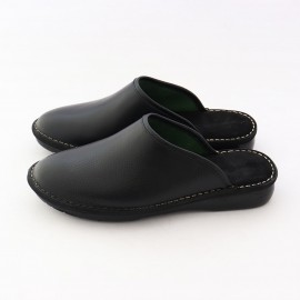 صندل چرم طبیعی مردانه مدل کیاشا مشکی kiasha