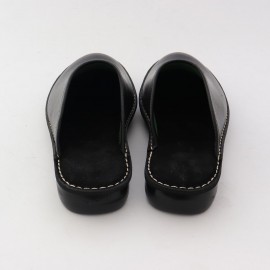 صندل چرم طبیعی مردانه مدل کیاشا مشکی kiasha