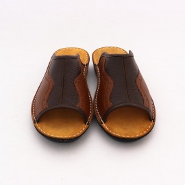 صندل چرم طبیعی مردانه مدل راتین عسلی ratin