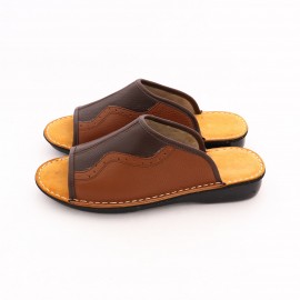 صندل چرم طبیعی مردانه مدل راتین عسلی ratin
