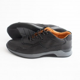 کفش چرم طبیعی مردانه اسپرت مدل الوین مشکی elvin