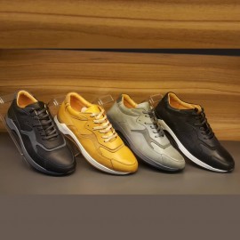 کفش چرم طبیعی مردانه اسپرت مدل الوین مشکی elvin