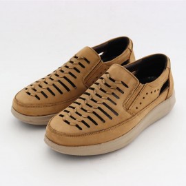 کفش چرم طبیعی نبوک مردانه تابستانی مدل رادمهر خردلی