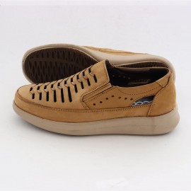 کفش چرم طبیعی نبوک مردانه تابستانی مدل رادمهر خردلی