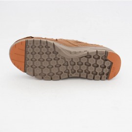 کفش چرم طبیعی مردانه تابستانی مدل فرهود بی‌بند عسلی