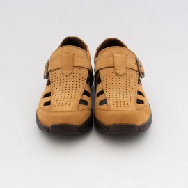 کفش چرم طبیعی نبوک مردانه تابستانی مدل شهاب خردلی