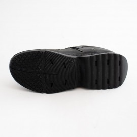 کفش چرم طبیعی مردانه تابستانی مدل جاوید مشکی