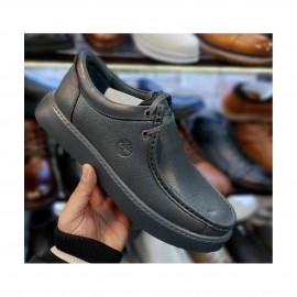 کفش چرم طبیعی مردانه راحتی مدل کلارک طوسی clark