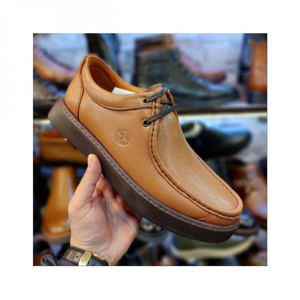 کفش چرم طبیعی مردانه راحتی مدل کلارک عسلی clark