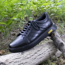 کفش چرم طبیعی مردانه راحتی مدل ونس مشکی vens