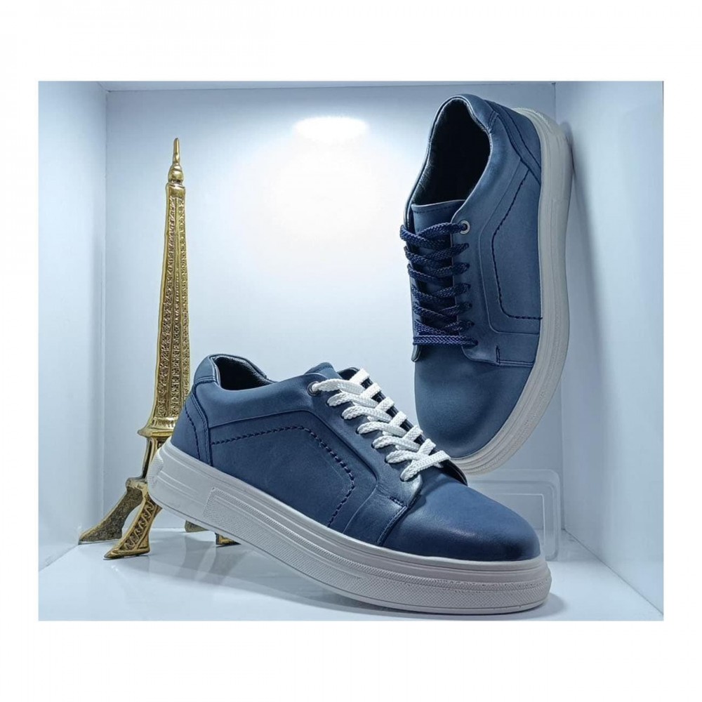 کفش چرم طبیعی اسپورت مدل اونیکس ونس آبی onyx