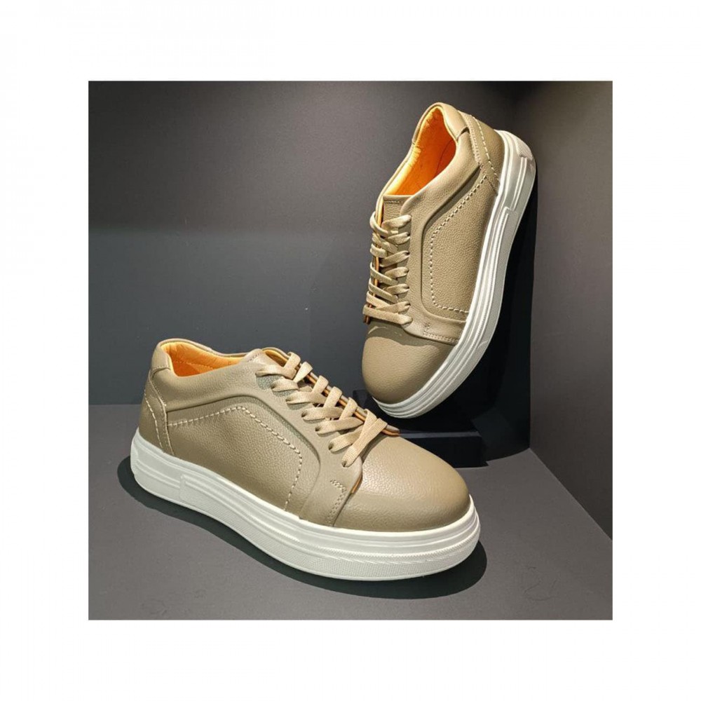 کفش چرم طبیعی اسپورت مدل اونیکس ونس کرمی onyx