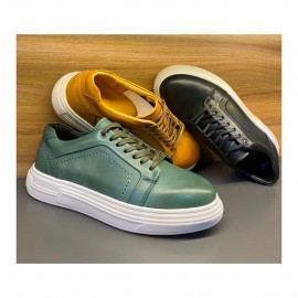 کفش چرم طبیعی اسپورت مدل اونیکس ونس عسلی onyx