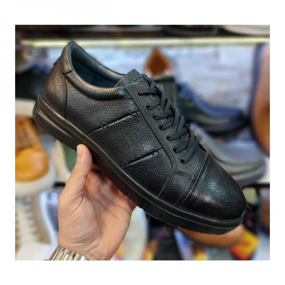 کفش چرم طبیعی مردانه راحتی مدل اسکات مشکی scott