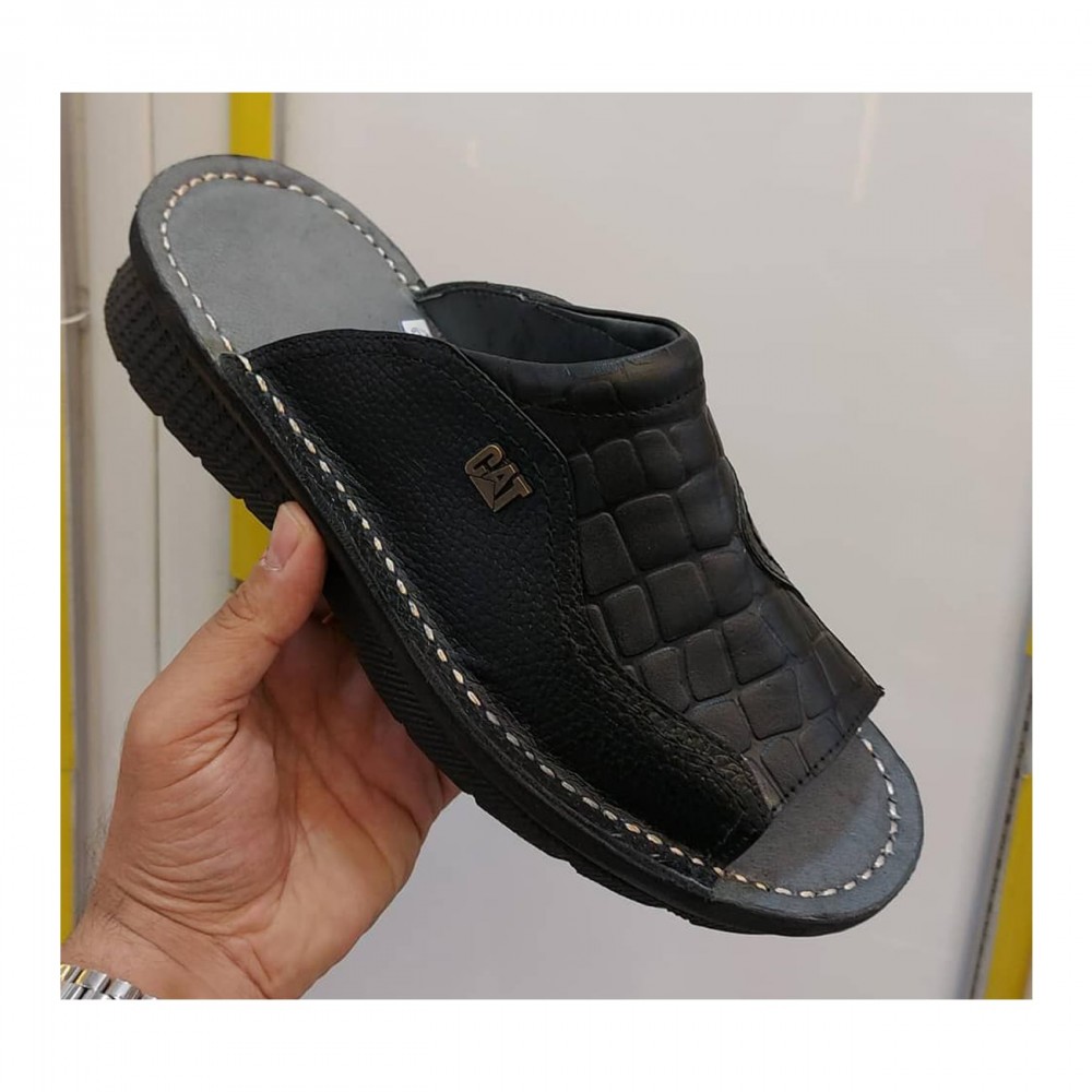 صندل طبی چرم طبیعی مردانه مدل کلارک مشکی Clark