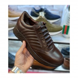 کفش چرم طبیعی مردانه اسپرت مدل البرز قهوه‌ای alborz