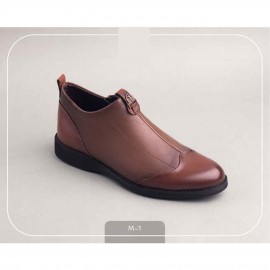 نیم بوت چرم طبیعی مردانه مدل ام وان عسلی M1