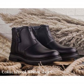 نیم بوت چرم طبیعی مردانه مدل پالاموت مشکی palamut