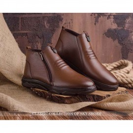 نیم بوت چرم طبیعی مردانه مدل اسکای عسلی sky