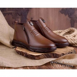 نیم بوت چرم طبیعی مردانه مدل اسکای عسلی sky