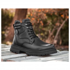 نیم بوت چرم طبیعی مردانه مدل پولو مشکی polo