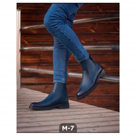 نیم بوت چرم طبیعی مردانه مدل ام7 سرمه‌ای M7