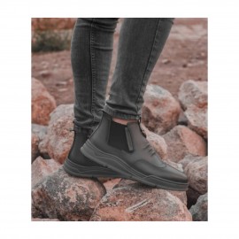 نیم بوت چرم طبیعی مردانه مدل اف10 مشکی F10