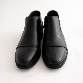 نیم بوت چرم طبیعی مردانه مدل کوشا مشکی koosha