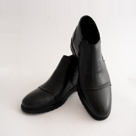 نیم بوت چرم طبیعی مردانه مدل کوشا مشکی koosha