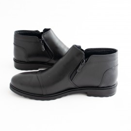 نیم بوت چرم طبیعی مردانه مدل کوشا مشکی koosha