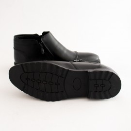 نیم بوت چرم طبیعی مردانه مدل کوشا مشکی koosha