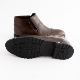 نیم بوت چرم طبیعی مردانه مدل کوشا قهوه‌ای koosha