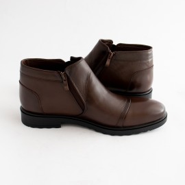 نیم بوت چرم طبیعی مردانه مدل کوشا قهوه‌ای koosha