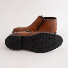 نیم بوت چرم طبیعی مردانه مدل کوشا عسلی koosha