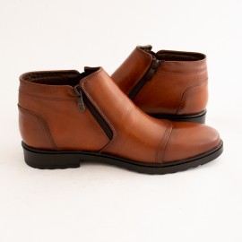 نیم بوت چرم طبیعی مردانه مدل کوشا عسلی koosha