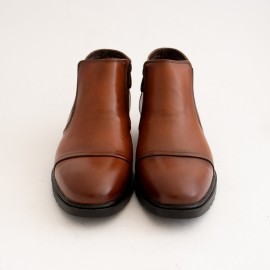 نیم بوت چرم طبیعی مردانه مدل کوشا عسلی koosha