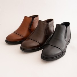 نیم بوت چرم طبیعی مردانه مدل کوشا عسلی koosha