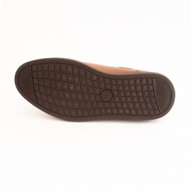 کفش چرم طبیعی مردانه راحتی مدل الوند عسلی بی‌بند alvand