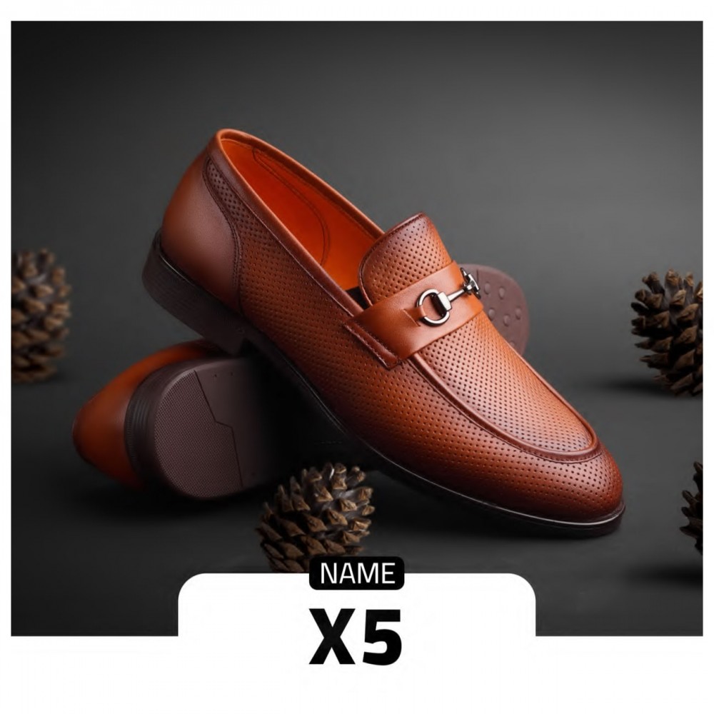 کفش چرم طبیعی مردانه کالج طرحدار مدل X5 