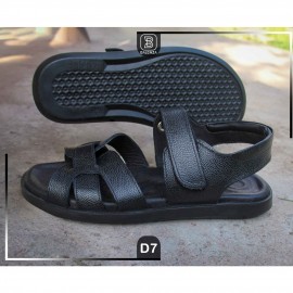 کفش چرم طبیعی مردانه تابستانی مدل دی هفت مشکی D7