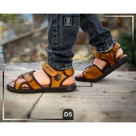 کفش چرم طبیعی مردانه تابستانی مدل دی پنج عسلیD5