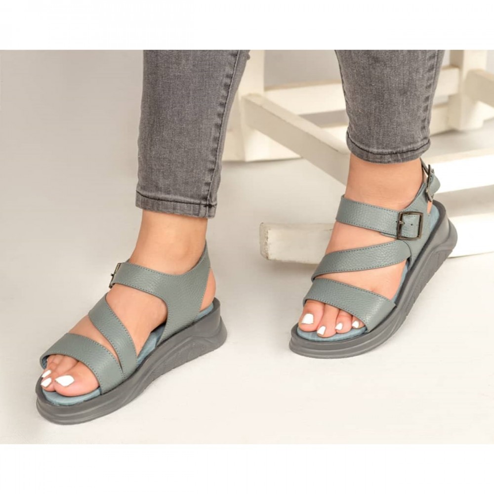 کفش طبی چرم طبیعی زنانه تابستانی مدل آتوسا طوسی Atoosa