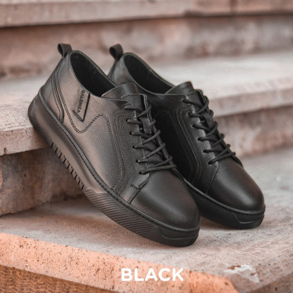 کفش چرم طبیعی مردانه اسپرت مدل بلک مشکی black