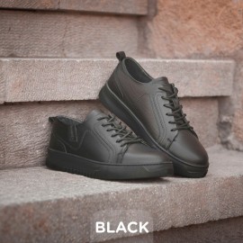 کفش چرم طبیعی مردانه اسپرت مدل بلک مشکی black
