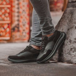 کفش چرم طبیعی مردانه اسپرت مدل بی پنجاه مشکی B50