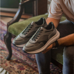 کفش چرم طبیعی مردانه اسپرت مدل بی پنجاه طوسی B50