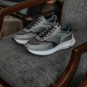 کفش چرم طبیعی مردانه اسپرت مدل بی پنجاه طوسی B50