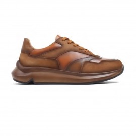 کفش چرم طبیعی مردانه اسپرت مدل بی پنجاه عسلی B50