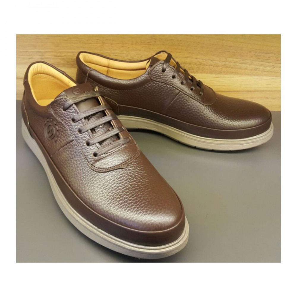 کفش چرم طبیعی مردانه مدل رابرف قهوه ای Raberf